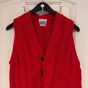 Flash sale - MAKE YOUR OFFER - Ganni Vivid Red V-Neck Sweater Vest